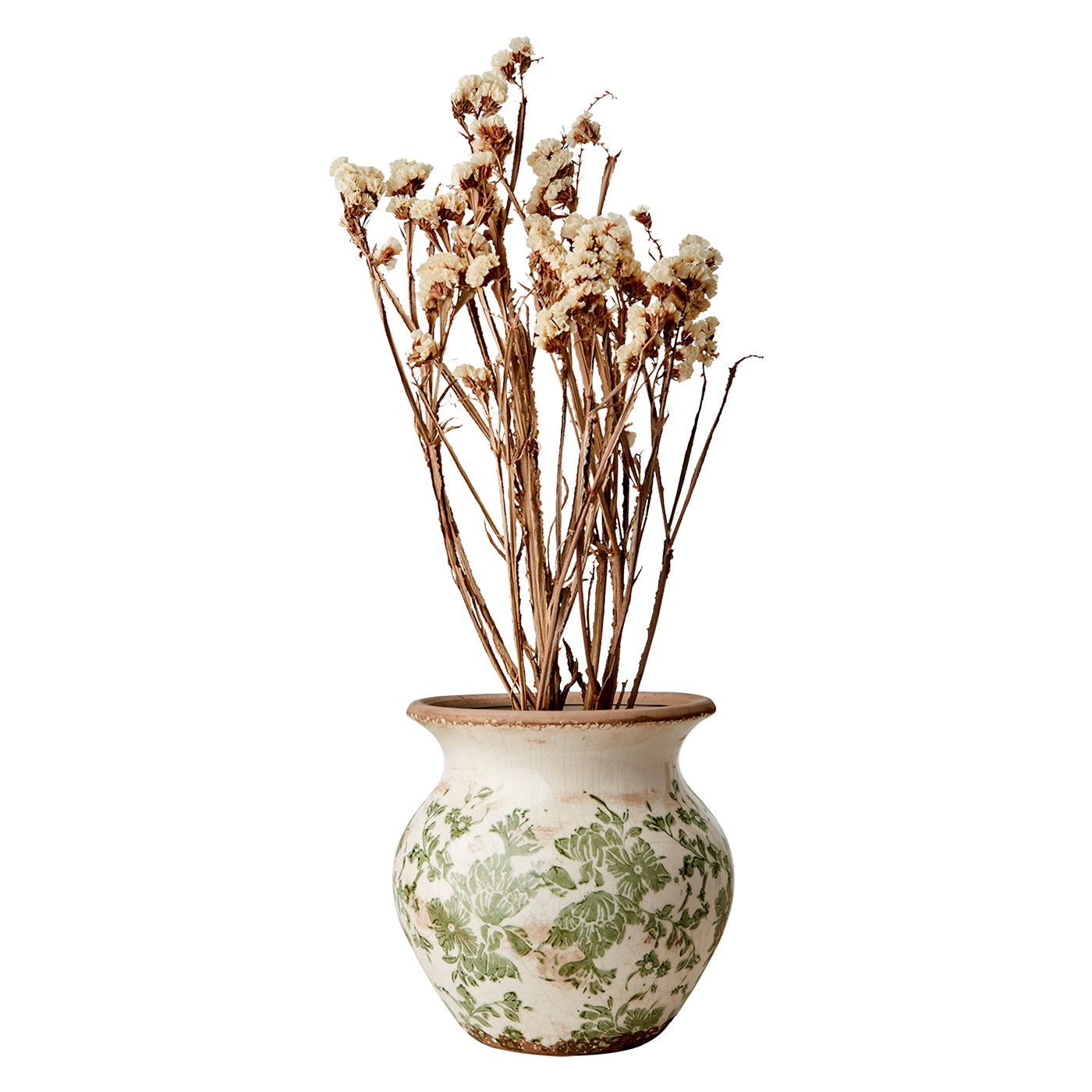 Florero VICTORIA Blanco/Verde, M Ø10/19xH18 cm