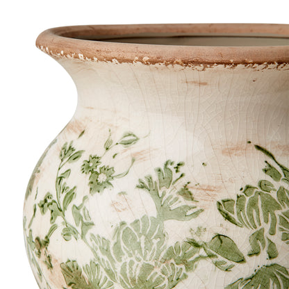 Florero VICTORIA Blanco/Verde, M Ø10/19xH18 cm