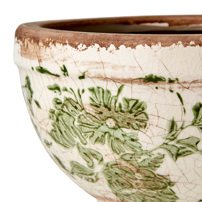 Maceta VICTORIA Blanca/Verde, S Ø9/17xH11 cm