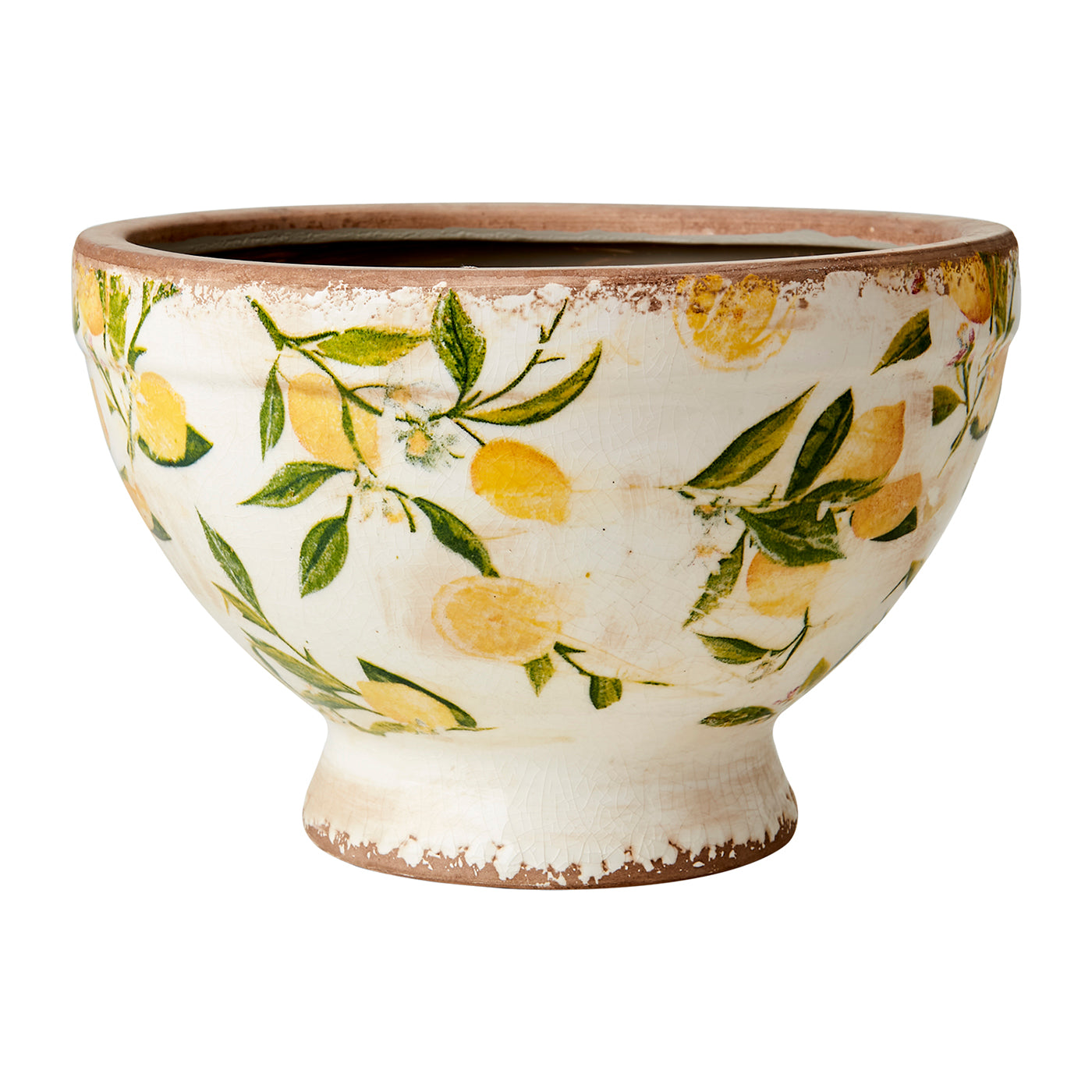 Maceta LEMONA, Blanco/Verde/Amarillo Ø: 11/H: 14 cm