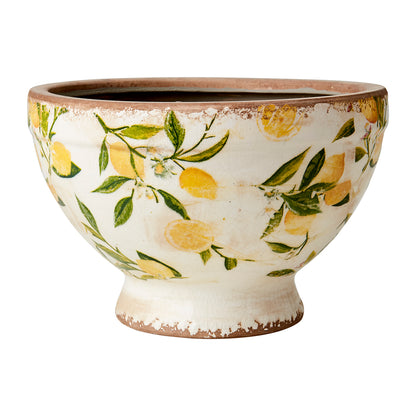 Maceta LEMONA, Blanco/Verde/Amarillo Ø: 11/H: 14 cm