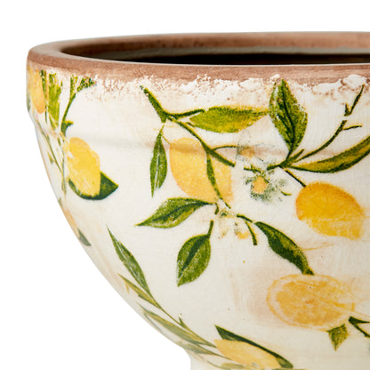 Maceta LEMONA, Blanco/Verde/Amarillo Ø: 11/H: 14 cm