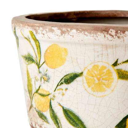 Maceta LEMONA , Blanco/verde/amarillo, S Ø14/17