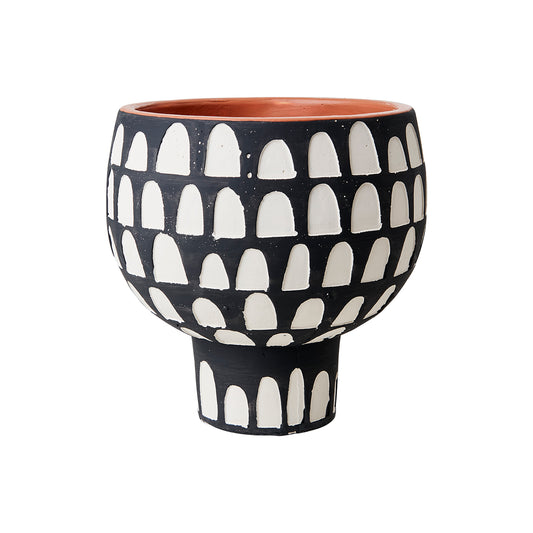 Maceta M, Negro/blanco CAMILLE, Ø19xH19 cm