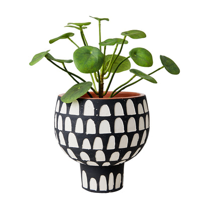 Maceta M, Negro/blanco CAMILLE, Ø19xH19 cm