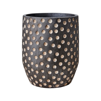 Maceta CAMILLE M, Negro/ Marrón H:24cm