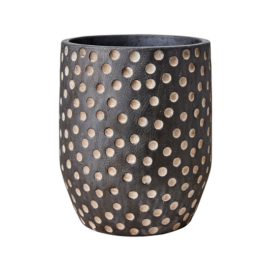 Maceta CAMILLE M, Negro/ Marrón H:24cm