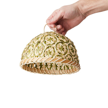 Tapa para tortas M, SUNNY, Natural/Verde, Ø21xH16 cm