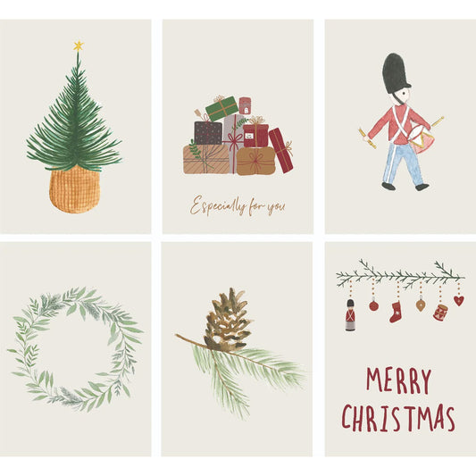 Tarjeta Navidad Doble Surtido, W: 7,3 H: 10,5 cm