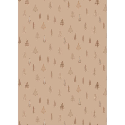 Papel Regalo Christmas Trees Beige Rollo 5 mt