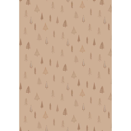 Papel Regalo Christmas Trees Beige Rollo 5 mt