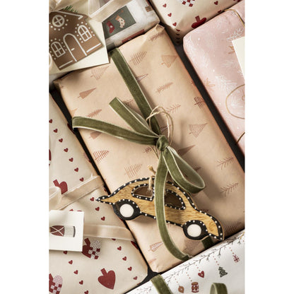 Papel Regalo Christmas Trees Beige Rollo 5 mt