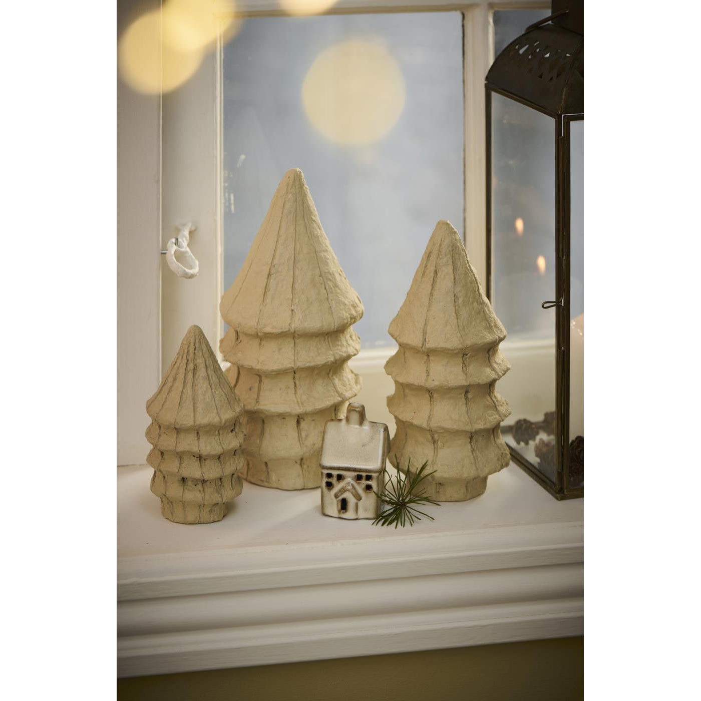 Árbol Navideño Artístico Papel Mâché Large, H: 21 cm