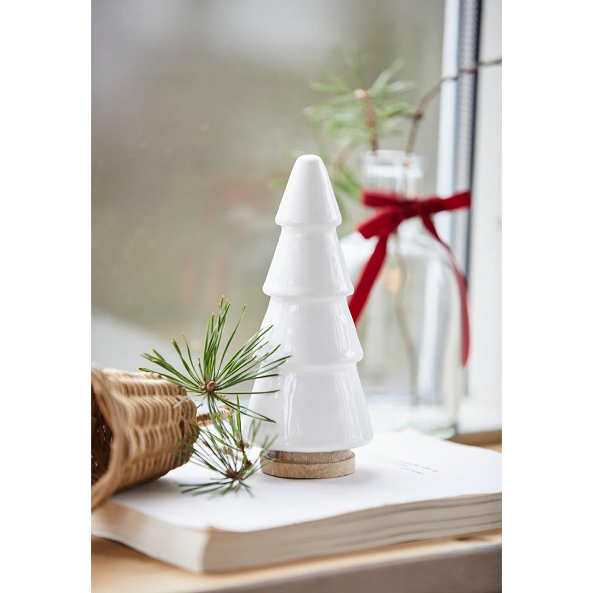 Árbol de Navidad Blanco H: 17 cm