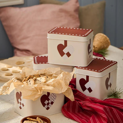 Caja Metálica para Alimentos Corazones, H: 12,1 L: 16,1 cm