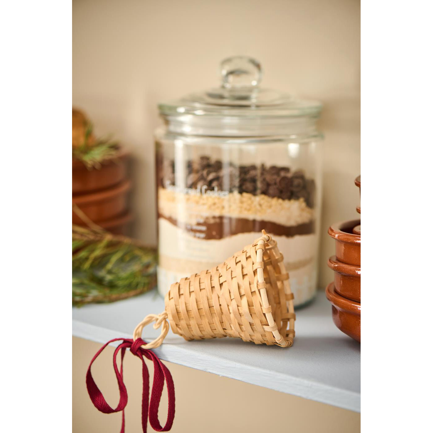 Campana Colgante Trenzada de Madera