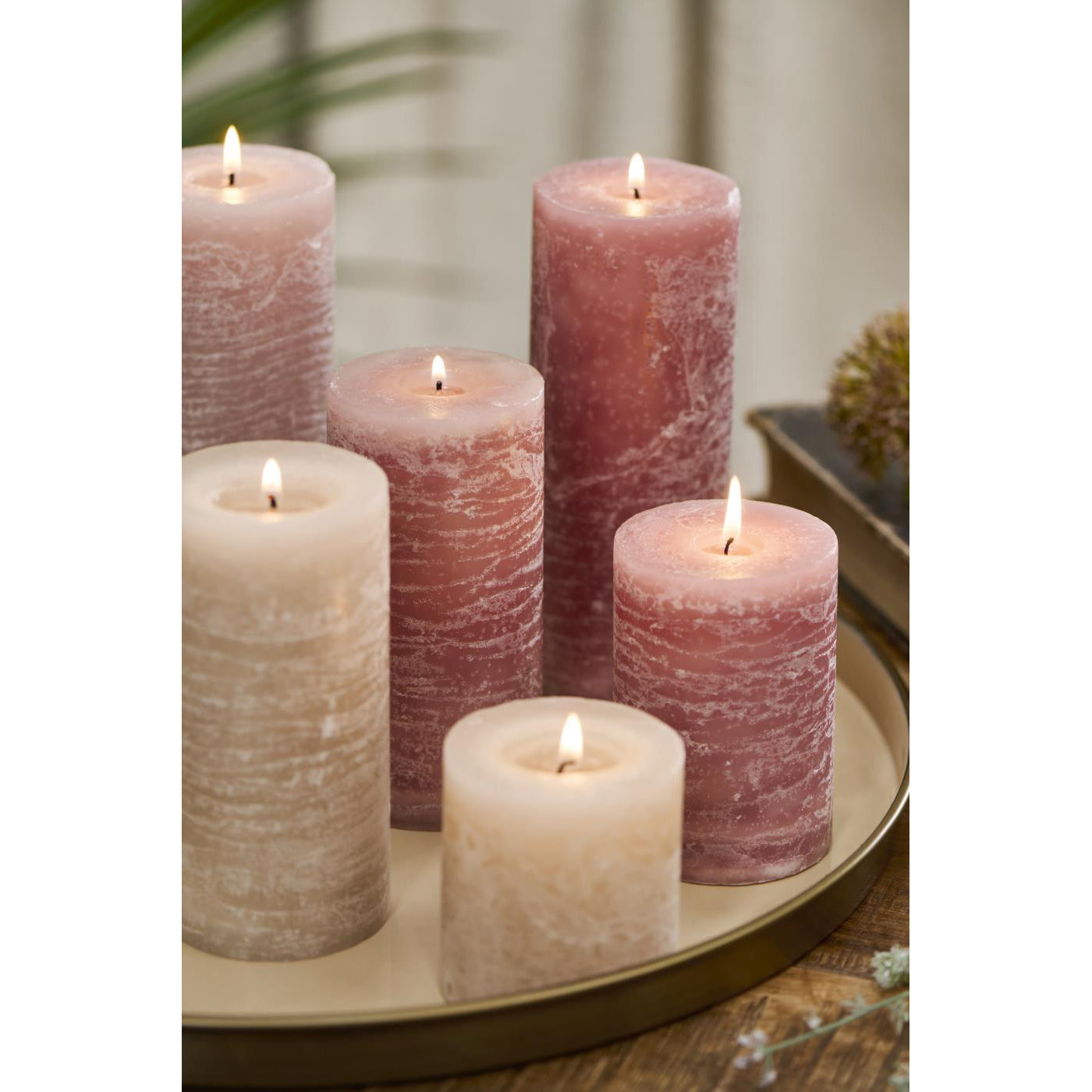 Vela Rústica Malva H:18 Ø:7 cm