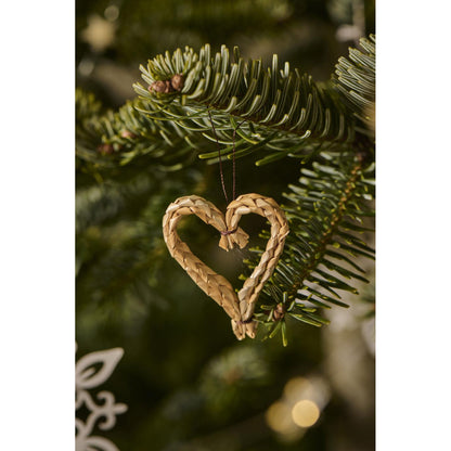 Corazon Navideño Colgante Hilo Café 