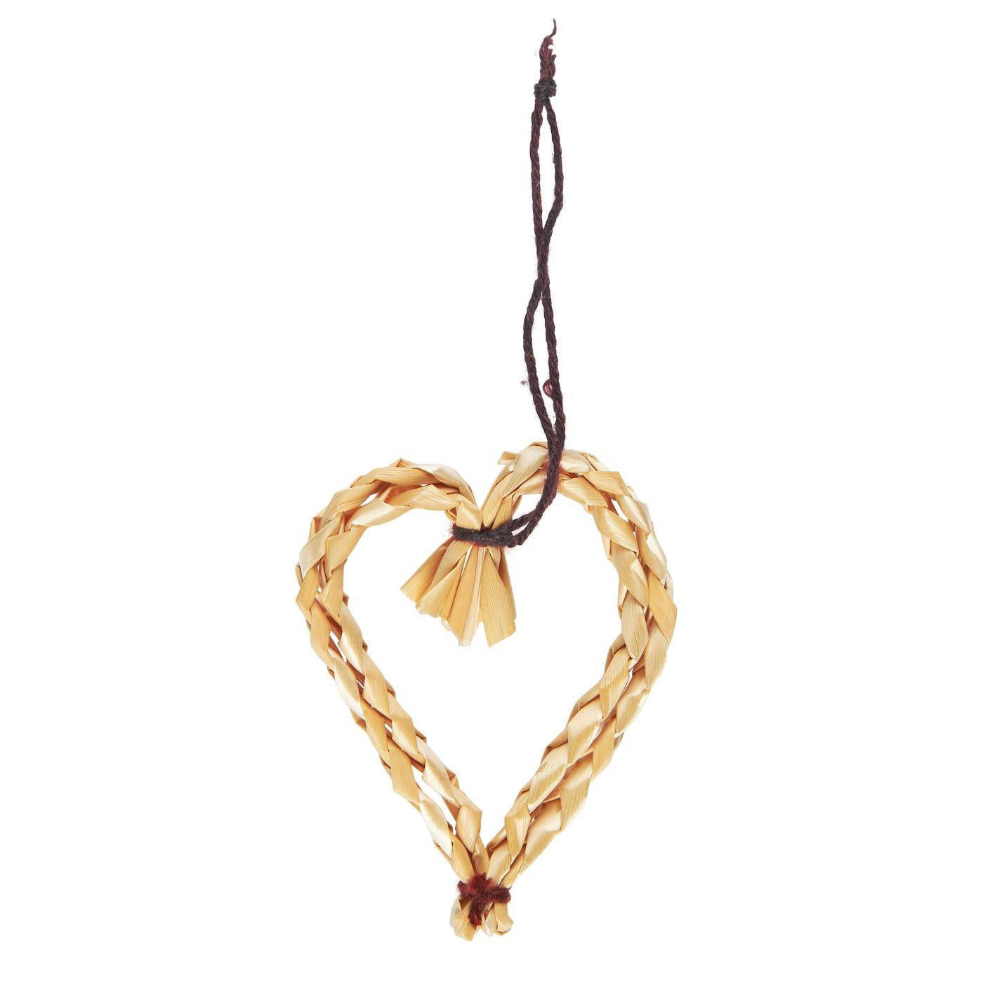 Corazon Navideño Colgante Hilo Café 