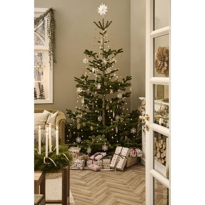 Corazon Navideño Colgante Hilo Café 