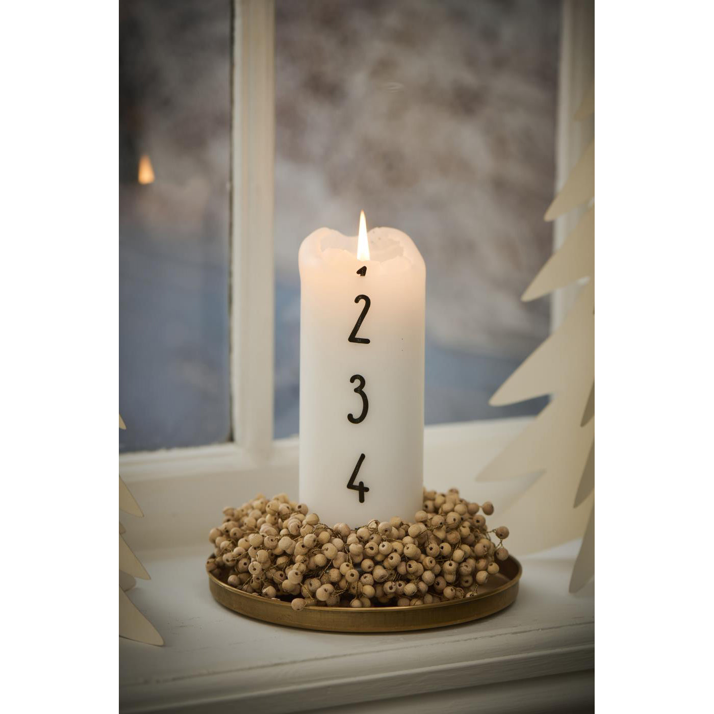 Guirnalda de Madera Natural Ø: 13,5 cm