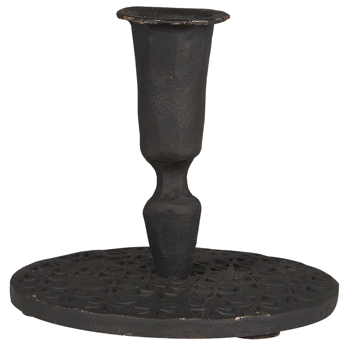 Portavela de Metal Negro H: 7 Ø: 7,7 cm