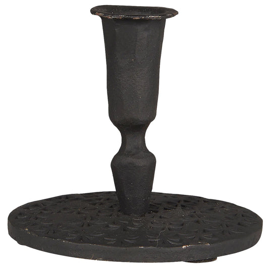 Portavela de Metal Negro H: 7 Ø: 7,7 cm