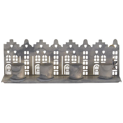 Candelabro Cuádruple Gris Fachada de Casas
