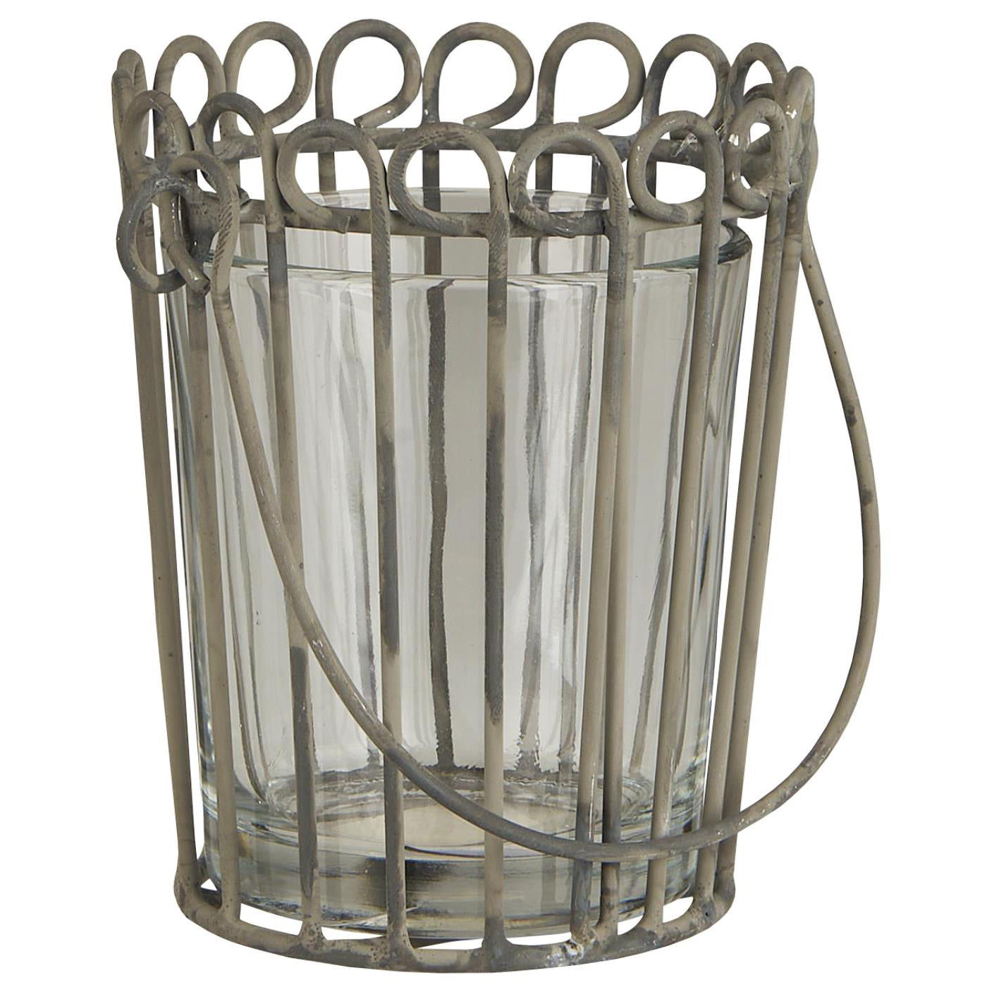 Portavela con Mango y Recipiente de Vidrio H: 9,5