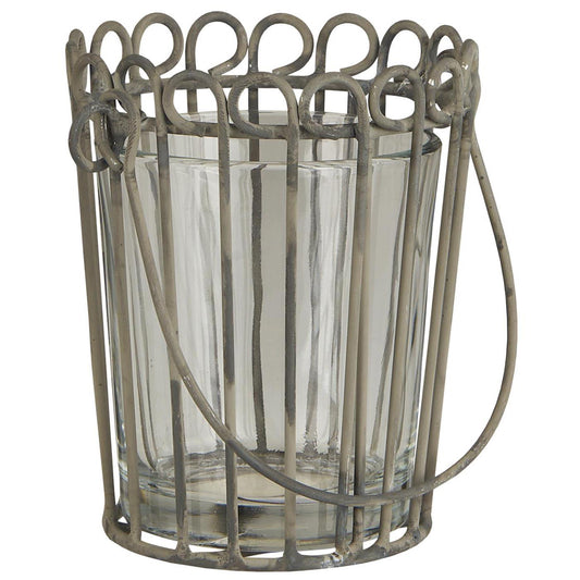 Portavela con Mango y Recipiente de Vidrio H: 9,5