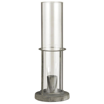 Portavela de Metal y Vidrio H: 22 Ø: 8 cm