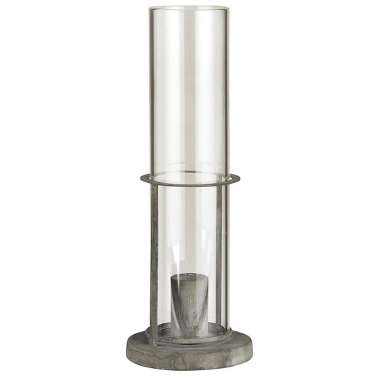 Portavela de Metal y Vidrio H: 22 Ø: 8 cm