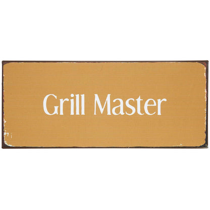 Letrero Metal: Grill Master. H: 13 L: 30,5 cm
