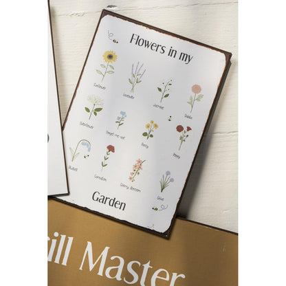 Letrero Metal: Flowers in my Garden L: 14 cm