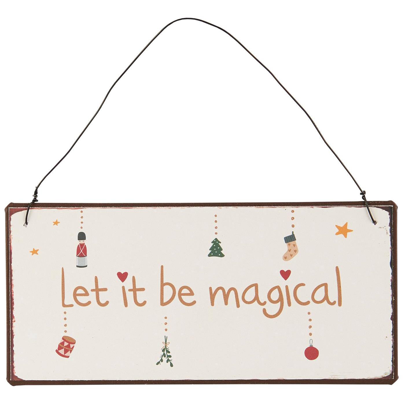 Letrero de Metal Let it be Magical, H: 7 L: 15 cm 