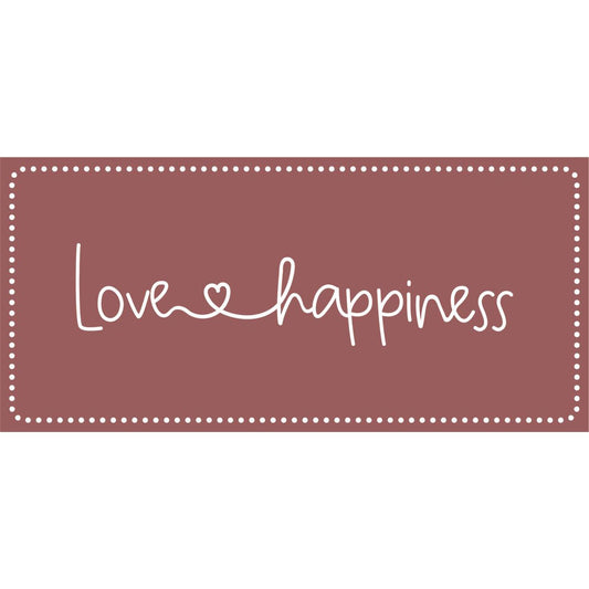 Letrero Metal: Love Happiness L: 15 cm