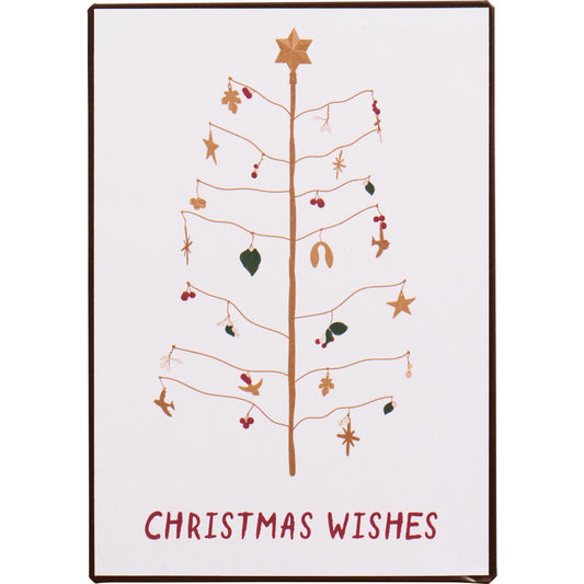 Letrero Christmas Wishes H: 20 L: 14 cm