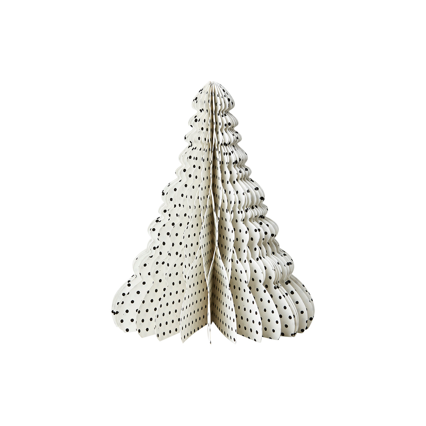 UNI Abeto decorativo L, Blanco/negro con puntos, Ø16xH20 cm