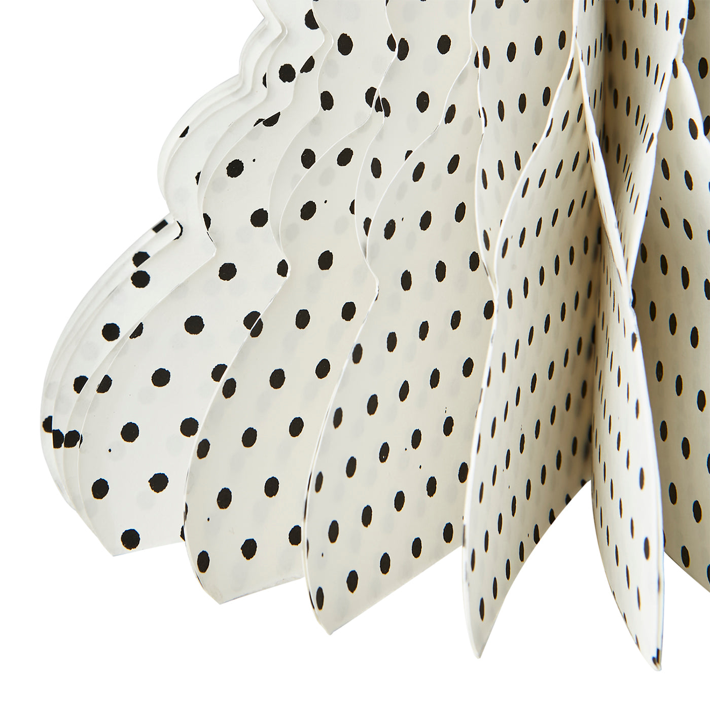 UNI Abeto decorativo L, Blanco/negro con puntos, Ø16xH20 cm