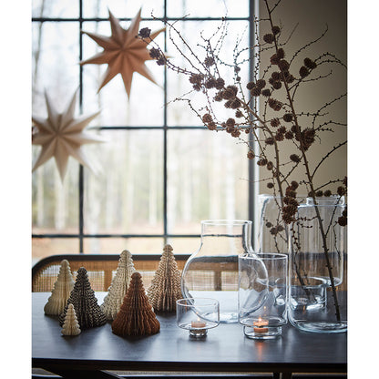 UNI Abeto decorativo M, Negro/blanco, Ø13xH16 cm