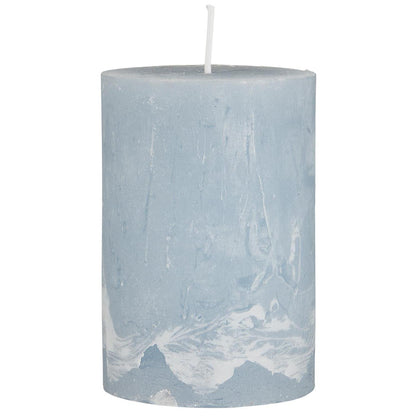 Vela Rústica Azul Ø:6.8 H:10 cm