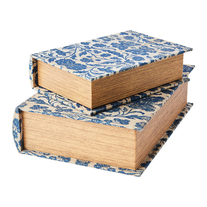Caja BROOKE Libro Flores Azul Large
