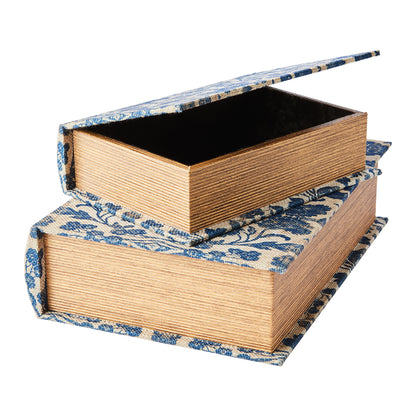 Caja BROOKE Libro Flores Azul Large
