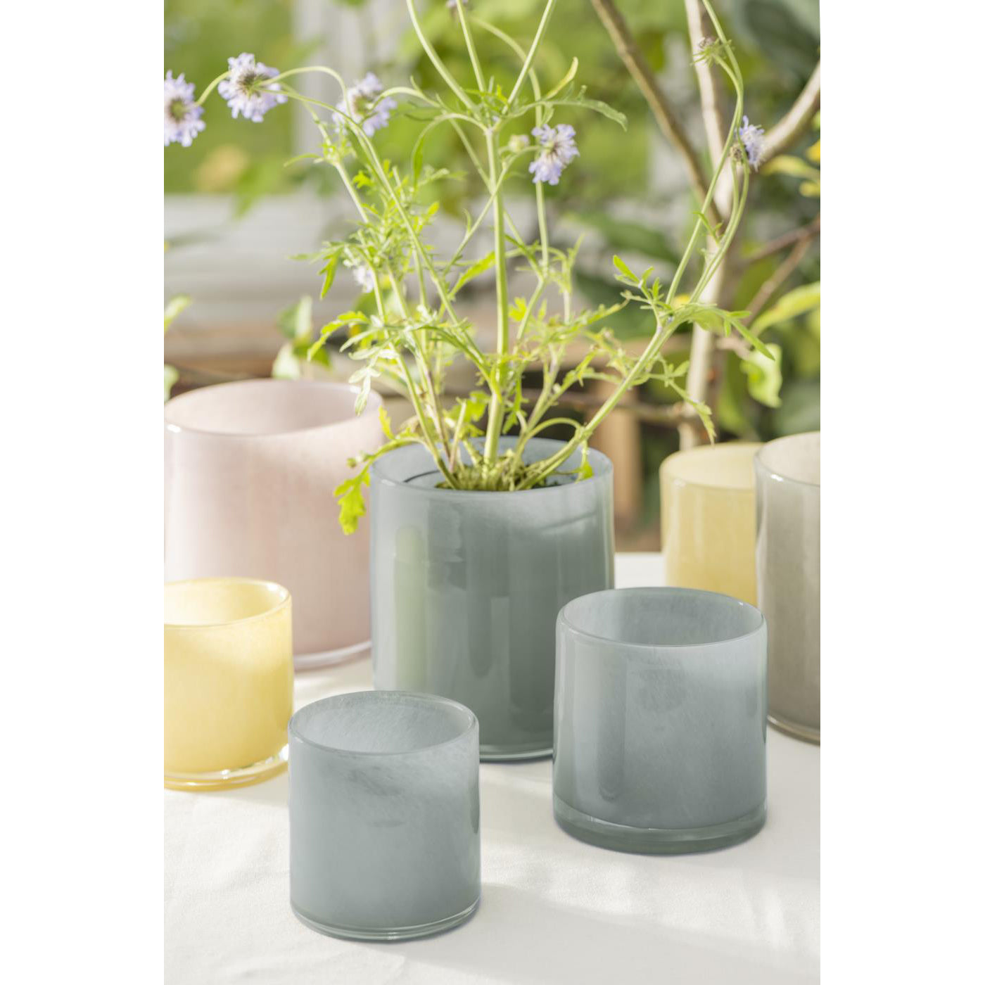 Florero / Pot Venecia Vidrio Azul H: 16 cm