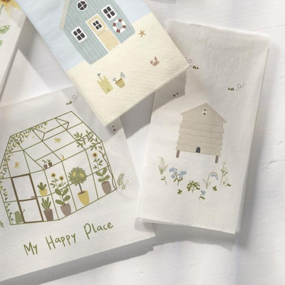 Servilletas Diseño Colmena, 16 unidades de 10x20 cm