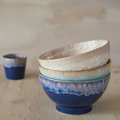 Set 4 Latte Bowls Aqua