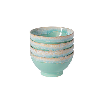 Set 4 Latte Bowls Aqua