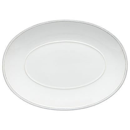 Plato Ovalado Friso 40 cm Blanco