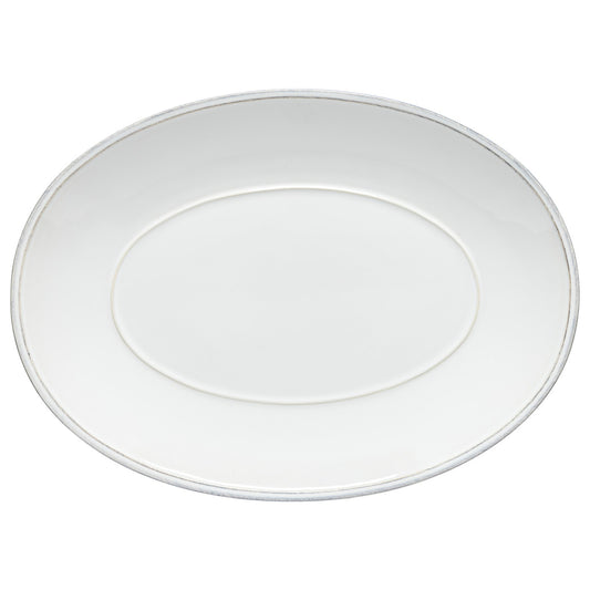 Plato Ovalado Friso 40 cm Blanco