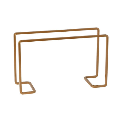 Pedestal Alto Rectangular Dorado 28x9 cm H17 cm